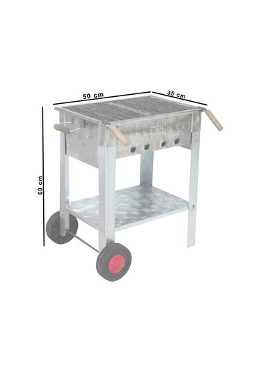 Metehan MTH-164 Maltız Izgaralı - İki Tekerlekli Mangal