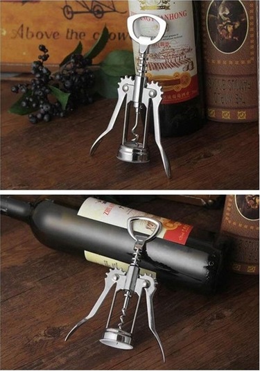 Taşınabilir Şarap Açacakları - Paslanmaz Çelik, Gümüş, Kırmızı Şarap Açacağı Gümüş