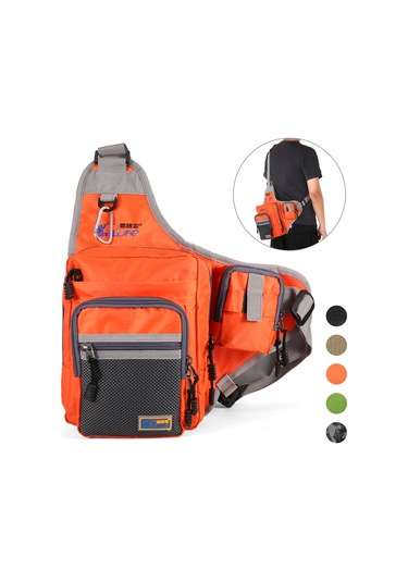 Xindoker Oranj Su Geçirmez Kumaş Balıkçılık Çantası - Çok Amaçlı, Bölmeli Ve Dayanıklı - Olta Gereçlerini Taşıma