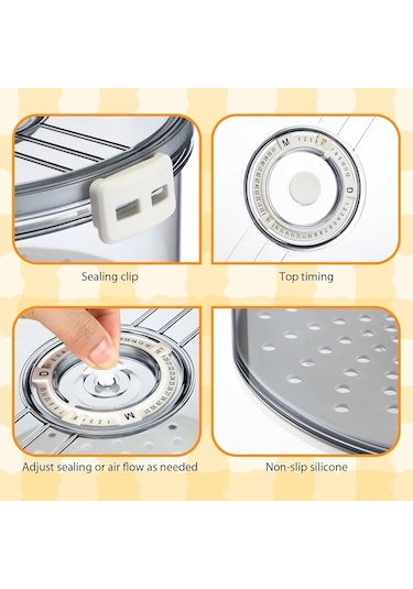 Xindoker Keskin Taşınabilir Pet Cam Renkli Ekmek Depolama Kutusu + Paslanmaz Çelik Ekmek Kapağı Seti - Taze Tutma Özelliği İle Ev Yapımı Ekmek, Pastalar İçin Şeffaf