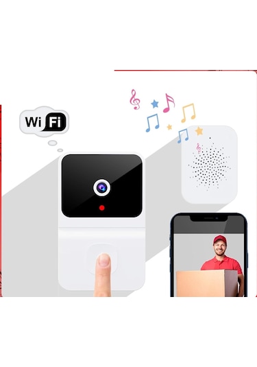 Akıllı Görüntülü Kapı Zili, Ofis Için 2.4ghz Gece Görüşlü