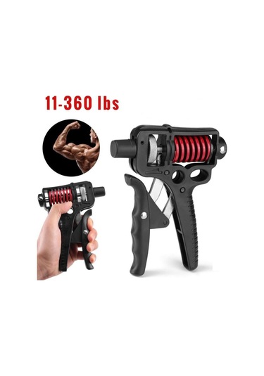 5-165kg Sayaçlı Ayarlanabilir El & Bilek Güçlendirici Profesyonel Kol Ve Kavrama Egzersiz Aleti Cks-108n Siyah