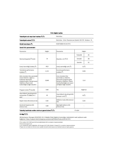 Electrolux ESC87300SX ComfortLift XXL 9 Programlı 13 Kişilik Bulaşık Makinesi