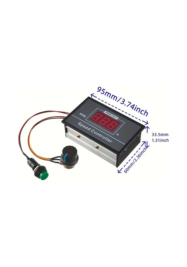 Meridiangoods 1 Adet Dc Motor Hız Kontrol Cihazı Dijital Ekranlı Pwm 30a 6 60v Başlat Durdur Anahtarı