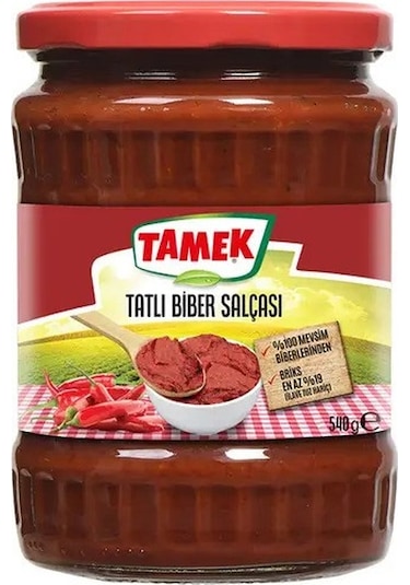 Tamek Biber Salçası Tatlı 540 Gr Cam X 3 Adet
