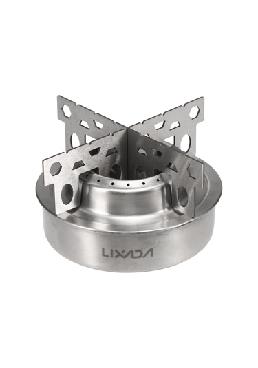 Youtek Lıxada Çelik Alkol Ocağı Seti: Isıtıcı, Çapraz Ayak Ve Yangın Söndürücü Kapak - Kamp, Piknik İçin Taşınabilir, Dayanıklı Gümüş