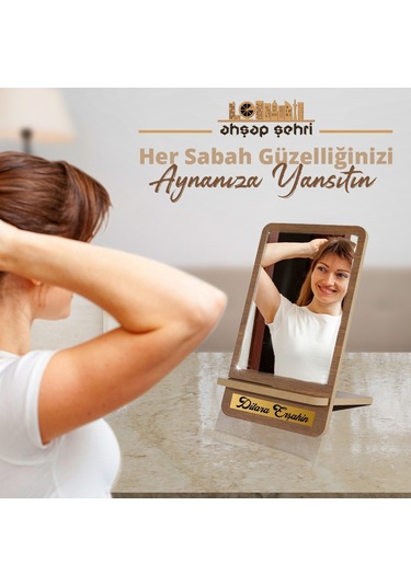 Kedievi Masa Makyaj Aynası (Sümela) Kahverengi