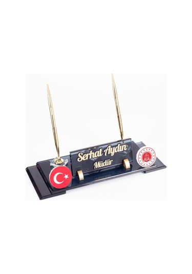 Adalet Bakanlığı Logolu Türk Bayraklı Masaüstü İsimliği