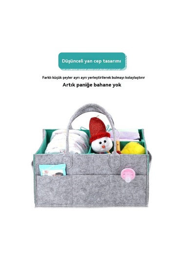 Eternal Luck Keçe Çocuk - Bebek Bakım Çantası - Gri