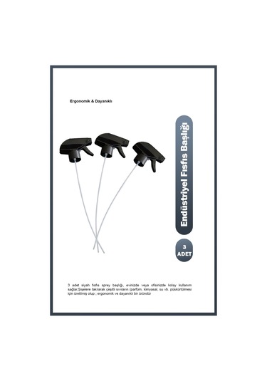 Endüstriyel Kimyasala Dayanıklı Fısfıs Sprey Başlığı 3 Adet- Si