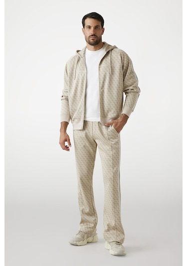 Guess Logolu Erkek Eşofman Altı Bej