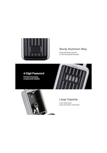 Pazly 4 Haneli Şifreli Dış Mekan Kilit Kutusu - Dayanıklı Anahtar Saklama Çubuğu Diğer