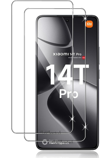 Xiaomi Mi 14t Pro Kılıf Şeffaf Silikon +9h Ekran Koruyucu Cam Set