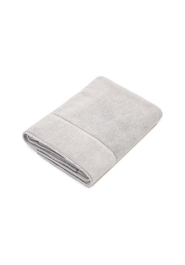 Ecocotton Arven Gri %100 Organik Pamuk Dalga Bordürlü Erkek 2'li Havlu Seti Gri