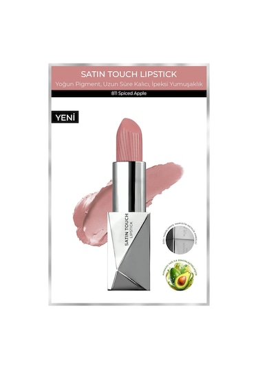 Alix Avien Uzun Süre Kalıcı Nemlendirici Pürüzsüz Etkili Yarı Mat Ruj Satin Touch Lipstick 811 Spiced Apple
