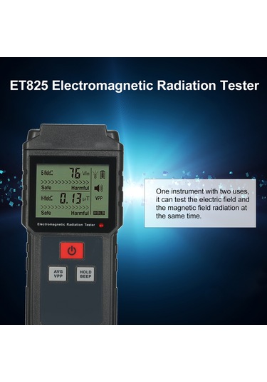 Geeroyoo Et825 Ev Tipi Taşınabilir Elektromanyetik Radyasyon Ölçer, 5hz-3500mhz Frekans Aralığı, Sesli-ışıklı Alarm, Lcd Ekran