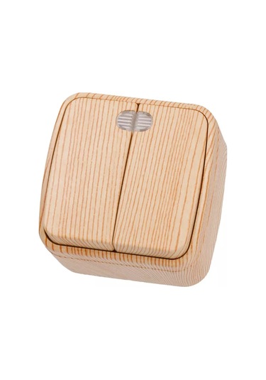 Tdmelectric Ahşap Görünümlü, İki Düğmeli Aydınlatmalı Yüzey Montajli Anahtar 182631029