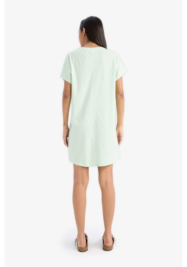 Defacto Snoopy Bisiklet Yaka Kısa Kollu Gecelik-fall İn Love F3137ax25smgn1139 Yeşil