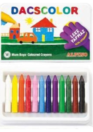 Alpino Dacscolor 12'li Mum Boya 12 Renk Silinebilir Mum Boya Çok Renkli
