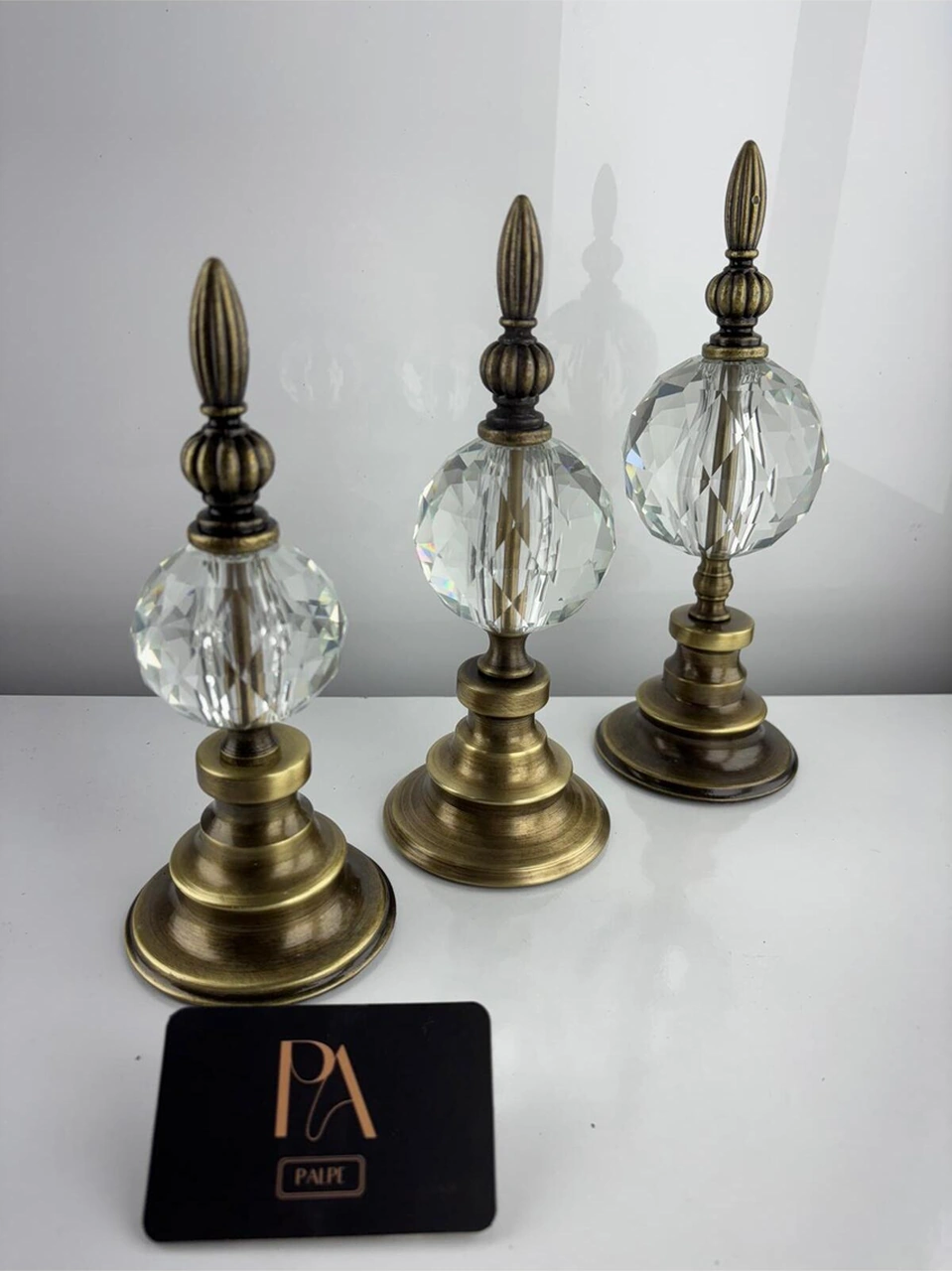 Esktm Kristal 3lü Metal Dekoratif Obje Biblo Süs Eşya Salon Aksesuar Tv Sehpa Masa Konsol Ofis Salon Dekor