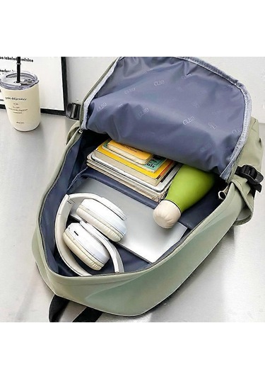 Ganzhoushop Günlük Sırt Çantası Sınır Ötesi Yeni Stil Ortaokul Öğrenci Okul Çantası Kadın Çok Katmanlı Çanta Büyük Kapasiteli Naylon Sırt Çantası Bilgisayar Çantasıyeşil Çok Renkli