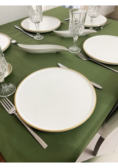 Sıvı Geçirmez Dertsiz Masa Örtüsü Yeşil 25 Parça