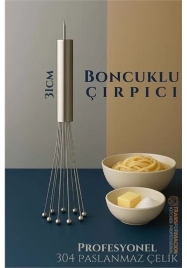 Çelik Misketli Yaylı Çırpıcı 304 Paslanmaz Çelik Makarna Çırpıcı Çırpma Teli Çok Renkli