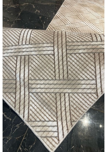 Tropikal Home Relax Konforlu Şık Dekoratif Kaymaz Tabanlı , Yıkanabilir Ve Leke Tutmaz Dört Mevsim Yolluk Kahve