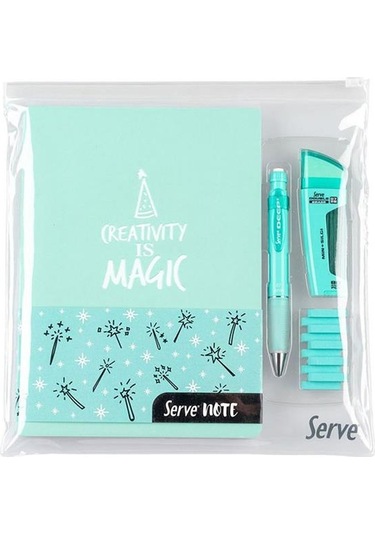 Serve Note Deep Eraser Steps Nane Yeşili Okul Seti 4lü