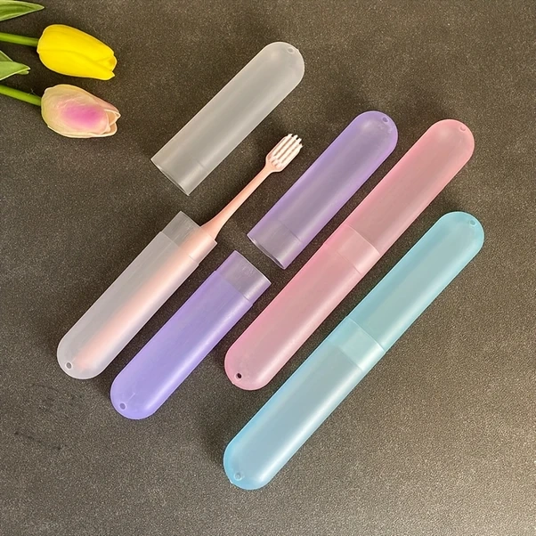 Chuangyinshop Mavi Taşınabilir Diş Fırçası Kılıfı Seyahat Kapaklı Kompakt Kokusuz Hijyen Mavi