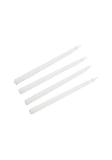 Kosona 4'lü Paket Led Mum Işıkları - Sıcak Işık, Ateşsiz, Ev/sınıf/parti Dekorasyonu, Plastik, Pil Yok Bz2902-w Beyaz