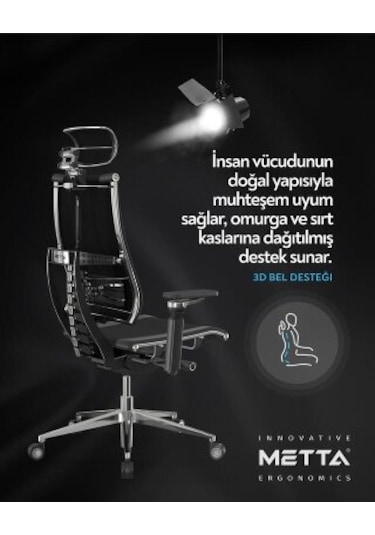 Yoga 4d Siyah Deri Yönetici Çalışma Koltuğu