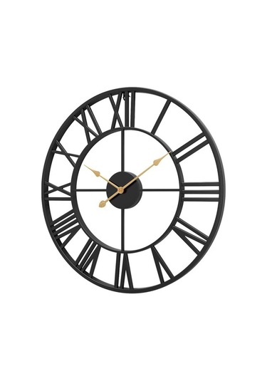 Goldenqian Duvar Saati, Ev Dekorasyonu Için Antik Roma Rakamlı Sessiz Duvar Saati Nı3ldf Siyah