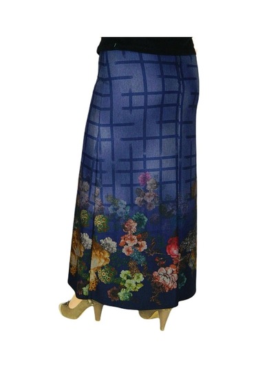 Kadın Uzun Etek Deri Kombinli Bglsz16K206 Kahverengi