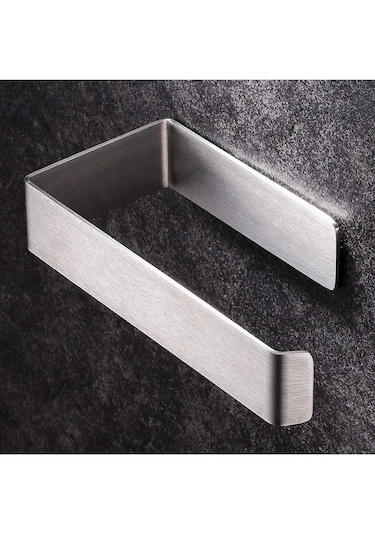 Deltahome Paslanmaz Çelik Yapışkanlı Tuvalet Kağıtlığı - İnox