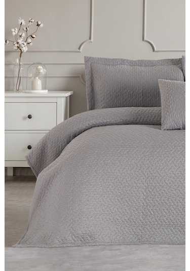 Özdilek Stone Çift Kişilik Yatak Örtüsü 240x250 Cm 8697353626043 Gri