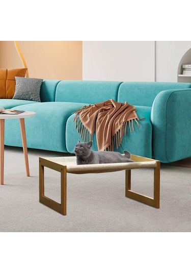 Homyl Kedi Hamak Yatağı Ahşap Yükseltilmiş Kararlı Rahat