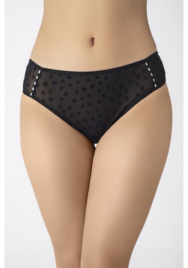 X-Lady Transparan Kumaş String Kadın Külot Siyah