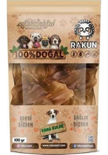 Rakun Dana Kulak Etli Yetişkin Köpek Ödülü 100 G