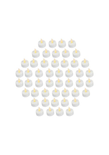 48'li Paket Gerçekçi Ve Parlak Pil İle Çalışan Titrek Alevsiz Led Isıtma Işıkları, Piller Dahil - Sarı Diğer