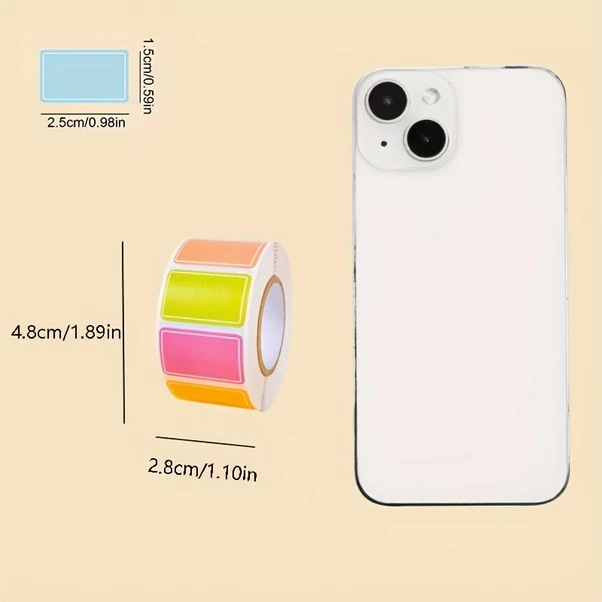 Wangxi 1 Adet 1000 Yaprak Su Geçirmez Renkli İndeks Etiketi Ofis Okul Organizasyonu İsim Yazma