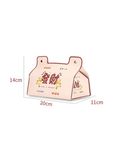 Sones Yeni Yıl Sevimli Mendil Kutusu Su Geçirmez Mendil Kutusu Yurt Araba Taşıma Oturma Odası Evrensel Mendil Kutusu, Stil: Zengin Olun