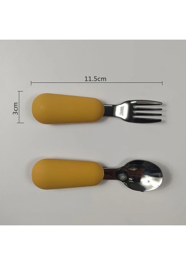 Bebek Alet Sofra Seti Çocuk Eşyası Paslanmaz Çelik Yürümeye Ekru