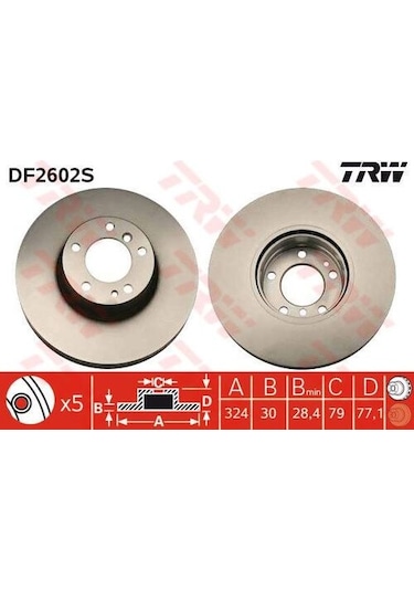 Trw Df2602s Fren Diski Ön Adet Bmw E39 E32 E38 E31 34111159916