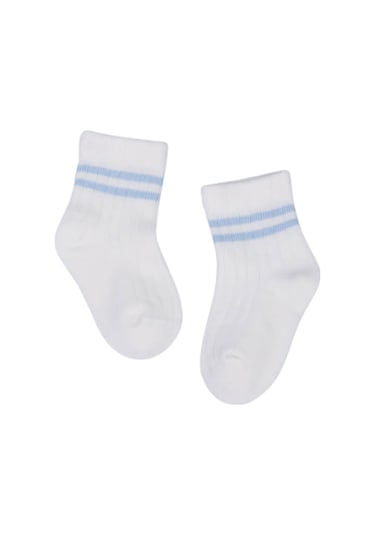 Erkek Bebek Çorap Soket 4 Çift Siyah-krem-gri-mavi-1889 ÇoK Renkli