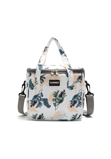 Samdoo Isı Yalıtımlı Yeniden Kullanılabilir Yemek Kutusu, Gençler Erkek Kız Erkek Kadın Çalışma Okul Seyahat Piknik İçin Sıcak/soğuk Tutar, 2 Yan Cep, Dayanıklı 600d Poliester Yaprak Desenli Çok Renkli