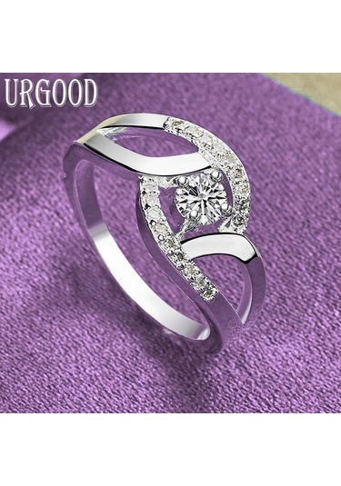 925 Ayar Gümüş Aaa Zirkon Yüzük Hediye Charm Düğün Takı 9