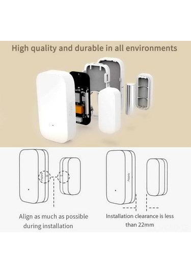 Samdoo Aqara E1 Pencere Kapı Sensörü - Gerçek Zamanlı Açık/kapalı Tespiti, Akıllı Cihaz Bağlantısı, Uzun Pil Ömrü Beyaz