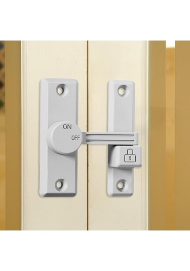 Besthome1 Stabil Sürgülü Beyaz Kapı Mandalı Koruması Ev Ofis Ahır Suntek Model