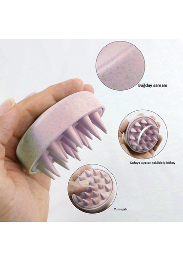 Koodmax Duş Tarağı Yumuşak Silikon Saç Yıkama Saç Derisi Masaj Tarağı - Pembe